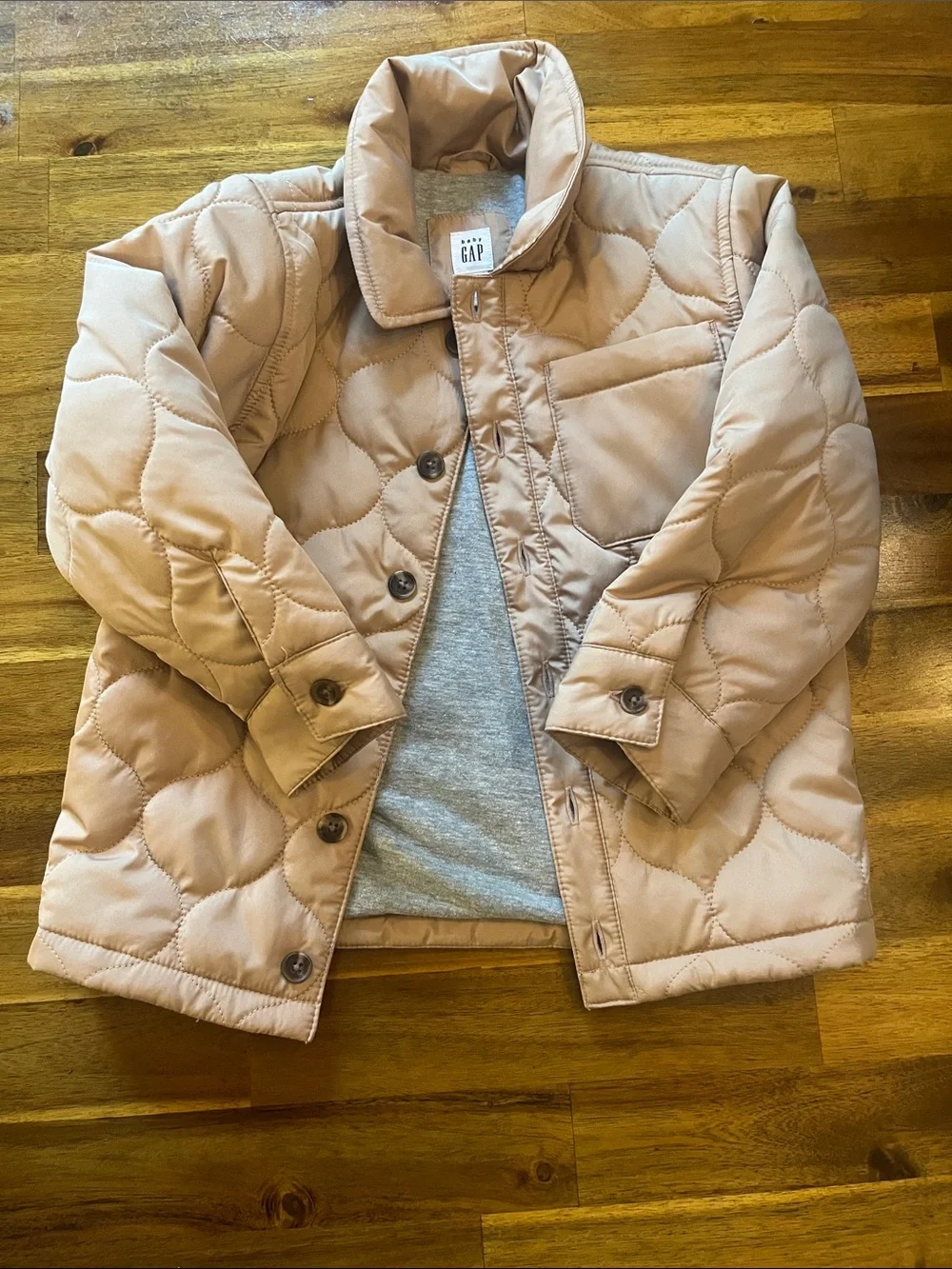 GAP Kids Quilted Puffer Jacket in Tan